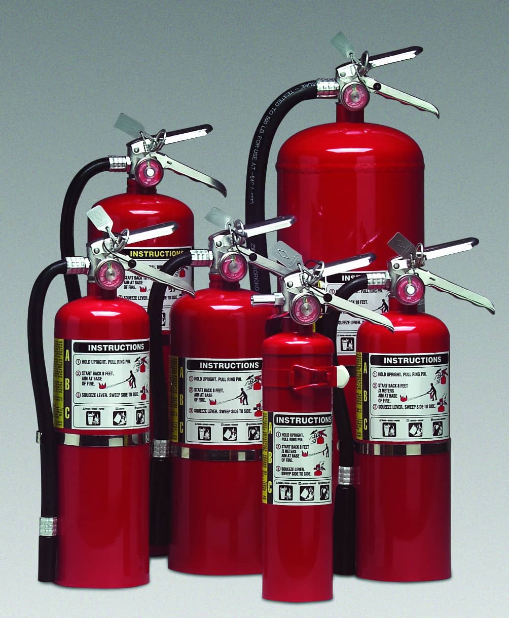 Fire extinguisher capacity and type
